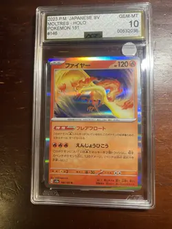 Moltres 151 Holo Rare Pokemon TCG Card Scarlet & Violet 146/165 AGS Gem Mint 10 - Image 1