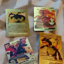 Charizard Shining GX VMAX V Gold Foil Metal Pokemon Cards Lot (4) - Image 1