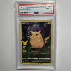 2021 Pokemon Celebrations 005 Full Art Pikachu Holo PSA 8 NM Rare Card Fresh🔥🔥 - Image 2
