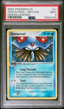 Pokemon Card Tentacruel 51/101 Reverse Holo Hidden Legends PSA 9 MINT - Image 1