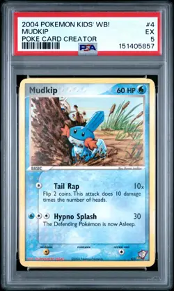 Mudkip #4 Kids' WB Poke Card Creator PSA Graded EX 5 - Image 1