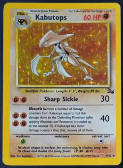 Pokemon - Kabutops Holo - 9/62 - Fossil - Rare Card - Played - Image 2