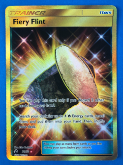 Pokemon Fiery Flint Dragon Majesty 76/70 Gold Secret Rare - LP/MP Back Scratch - Image 1