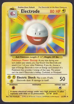 Pokemon Electrode 21/102 Non-Holo Rare Base Set - Image 1