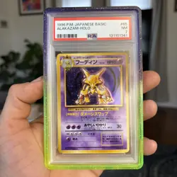 1996 Pokemon Base Set Japanese Alakazam Holo Card #65 PSA 7 - Image 4