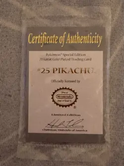 Pokemon™ Special Edition 23 karat Gold-Plated Trading Card #25 PIKACHU - Image 3