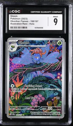 Gloom Obsidian Flames Holo Illustration Rare Pokemon TCG 198/197 CGC 9 - Image 1