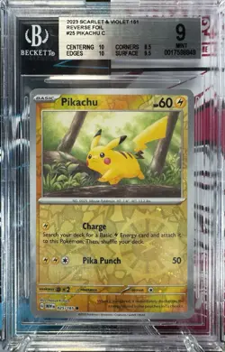 Pikachu 25/165 Cosmos Reverse Holo Beckett 9 - Scarlet & Violet 151: Pokemon TCG - Image 1