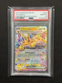 2025 POKEMON PRE EN-PRISMATIC EVOLUTIONS #030 JOLTEON EX PSA 10 - Image 1