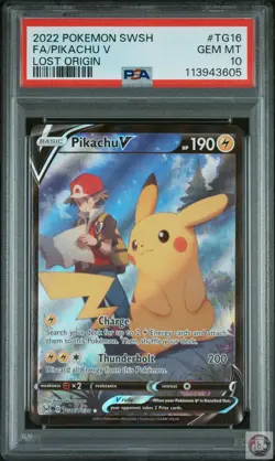 Pikachu V TG16/TG30 Lost Origin Pokemon PSA 10 - Image 1