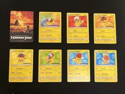 Ash's Pikachu I Choose You Movie Promo Set Of 7 Cards COMPLETE SM108-114 POKEMON - Image 1