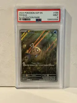 2024 POKEMON SSP EN-SURGING SPARKS ILLUSTRATION RARE #198 FEEBAS PSA 9 - Image 1