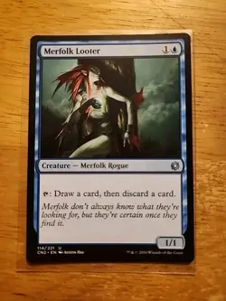 Merfolk Looter - Conspiracy - MTG Magic - Uncommon - Blue Instant - Image 1