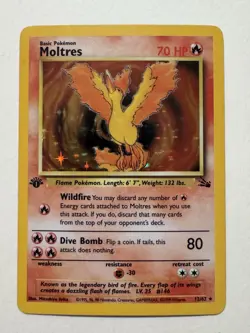 Moltres Fossil First Edition Holo Rare Pokemon TCG 1999 - Image 1