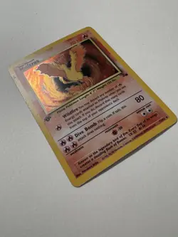 Moltres Fossil First Edition Holo Rare Pokemon TCG 1999 - Image 3