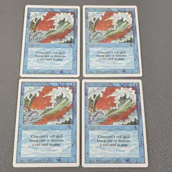 4x Blue Elemental Blast X4 MTG Revised Edition Magic The Gathering LP Playset - Image 1