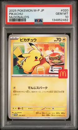 2025 POKEMON JPN M-P PROMO MCDONALD'S #020 PIKACHU PSA 10 - Image 1