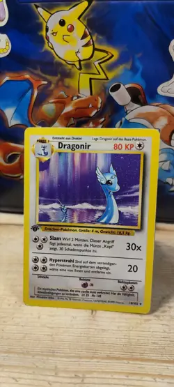 (Ex) Dragonir 18/102 | 1. Edition Basis Set Rare Pokemon Karte 🇩🇪 De - Image 1