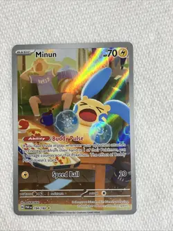 2023 Pokemon Paradox Rift Minun Illus Rare 194/182 Free Shipping - Image 1