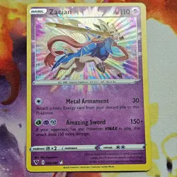 Zacian Amazing Rare Foil SWSH Vivid Voltage 082/185 LP/MP Pokemon TCG - Image 1