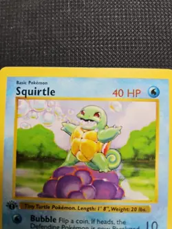 1999 Pokemon Base Set Rare 1ed Vintage shadowless Squitle 63/102 - Image 3