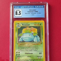 Venusaur 1999 Pokemon Base Set Unlimited Holo Rare 15/102 CGC 8.5 - Image 1