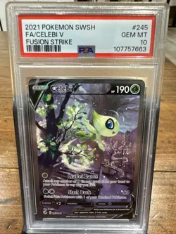 PSA 10 Celebi V Alternate Full Art Pokemon Fusion Strike 245/264 English Gem - Image 1