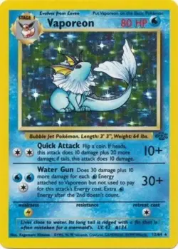 Pokemon TCG - Vaporeon - 12/64 - Holo Unlimited - Jungle Unlimited [Near Mint] - Image 1