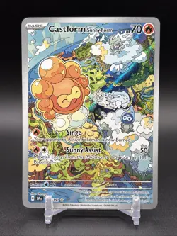 Pokemon TCG Castform Sunny Form 195/191 Surging Sparks Illustration Rare NM - Image 1