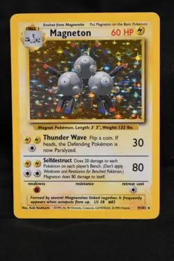 Magneton 9/102 MP+ Base Set Holo Unlimited Pokemon TCG - Image 1