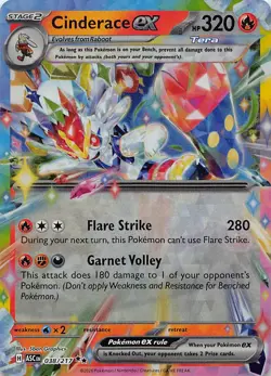 CINDERACE EX 28/142 DOUBLE RARE STELLAR CROWN POKEMON NM - Image 1