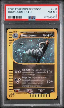 2003 POKEMON SKYRIDGE #H11 HOUNDOOM-HOLO PSA 8 - Image 1