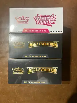 Pokemon White Flare & Mega Evolution 3 Box Trainer Bundle Unopened. - Image 3