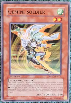 Yugioh! Gemini Soldier - SDWS-EN004 - Common - 1st Edition Lightly Played - Image 1