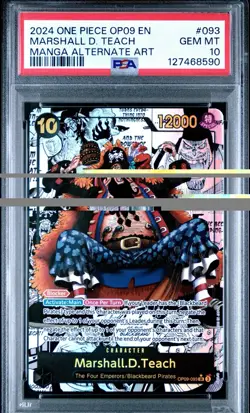 One Piece CCG Marshall.D.Teach Manga Alternate Art OP09-093 PSA 10 Gem Mint - Image 1
