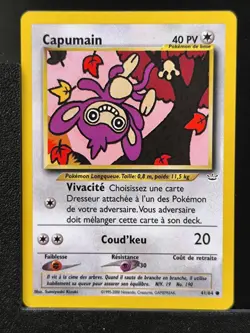 Carte Pokemon Capumain 41/64 Edition 2 Ed 2 Neo Revelation Wizards FR 3 - Image 2