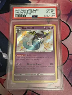 2021 POKEMON SWORD & SHIELD SHINING FATES #SV062 DRAGAPULT-HOLO PSA 10 - Image 1