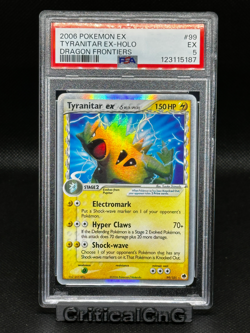 2006 Pokemon Ex Dragon Frontiers Tyranitar Ex Holo #99 PSA 5 - Image 1