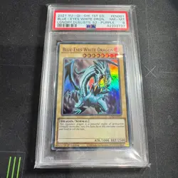 2021 Blue Eyes White Dragon 1st Edition Purple Lds2-En001 Yugioh Card PSA 8 - Image 1
