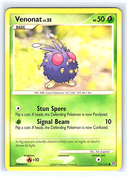 Venonat 116/132 Secret Wonders MP Pokemon Card - Image 1