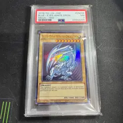 2016 Blue Eyes White Dragon CT13-EN008 Ultra Rare Mega Tins Yugioh Card PSA 7 - Image 1