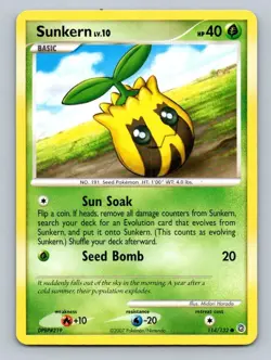 POKEMON SUNKERN 114/132 DIAMOND & PEARL SECRET WONDERS NM CONDITION - Image 1