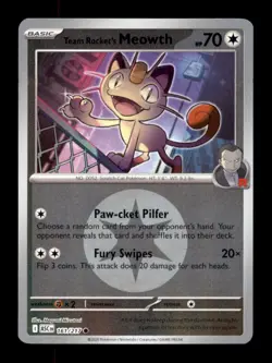 TEAM ROCKET'S MEOWTH (ENERGY SYMBOL) 161/217 ME: ASCENDED HEROES POKEMON NM - Image 1