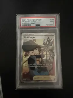 Pokemon Bird Keeper 066/072 Shining Fates Ultra Rare Full Art Holo PSA 9 English - Image 1
