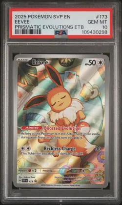 2025 POKEMON SVP EN-SV BLACK STAR PROMO #173 EEVEE PSA 10 - Image 1