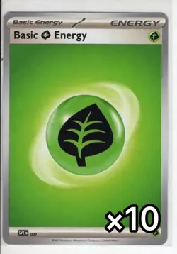 x10 Basic Grass Energy NM Pokemon TCG (Random) From SVE/MEE - Energy Lot - Image 1