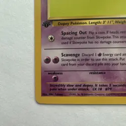 Wizards Pokemon TCG Slowpoke Fossil No.55/62 Common Regular HP50 1999 Basic - Image 2