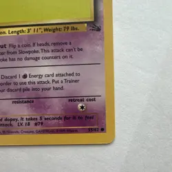 Wizards Pokemon TCG Slowpoke Fossil No.55/62 Common Regular HP50 1999 Basic - Image 3