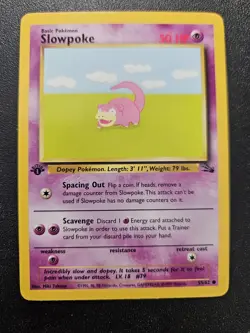 Pokemon 1st Edition Fossil Slowpoke 55/62 NEAR MINT - Image 1