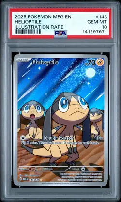 2025 POKEMON MEG EN-MEGA EVOLUTION ILLUSTRATION RARE #143 HELIOPTILE PSA 10 - Image 1